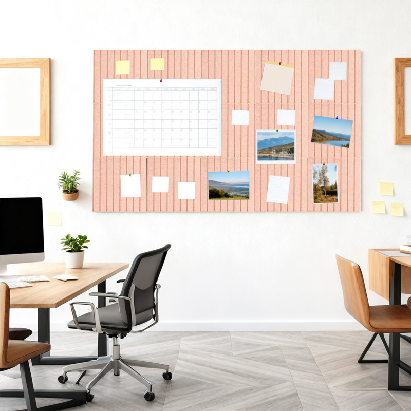 Babillard mural pour le bureau et l'école, tableau d'affichage et mémo, Pink