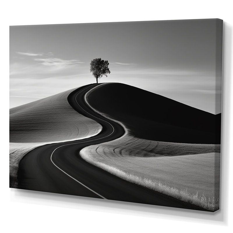 Photographie de route noir et blanc II sur toile, H 34 po x l 44 po x P 1,5 po, Toile tendue