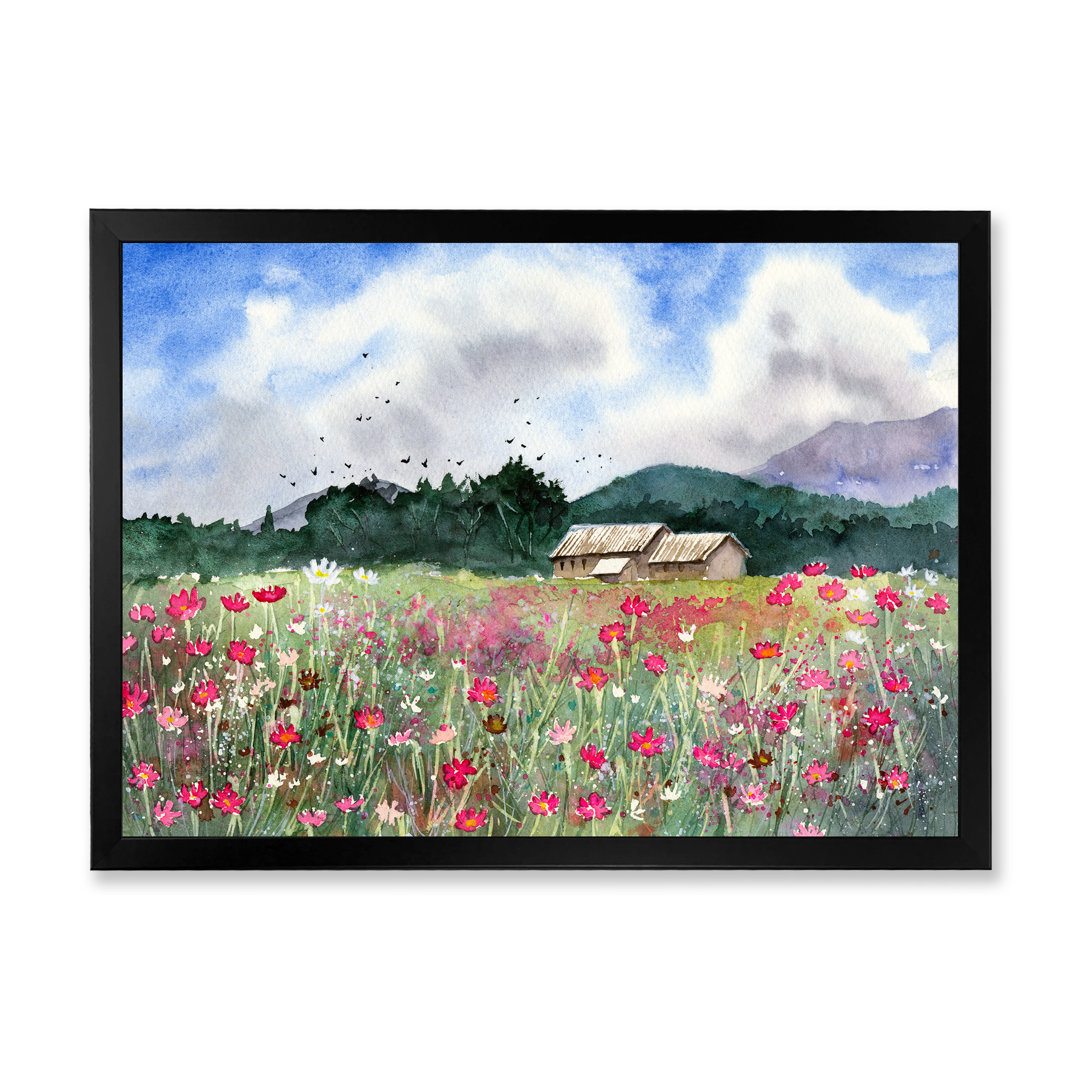 " Landscape With A Field Of White And Pink Flowers " East Urban Home