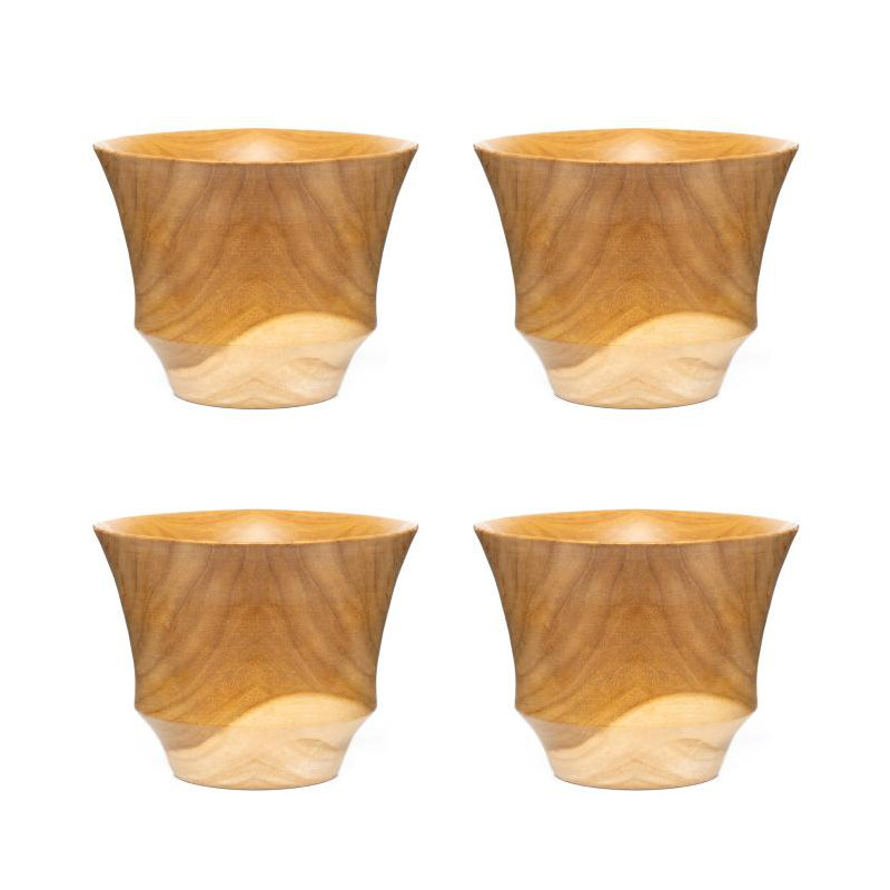 Ensemble de 4 bols en bois de teck Edgy Ochawan Miso