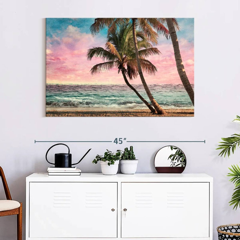 Plage envoûtante, reproduction sur toile, H 26 po x l 39 po x P 1,25 po