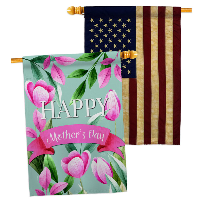 Drapeau de maison décoratif à 2 côtés en polyester / mélange de polyester 40 x 28 po