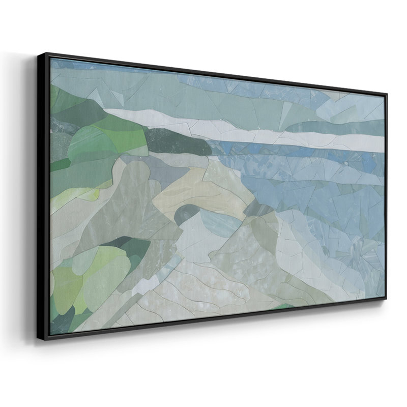 Dunes de sable de la côte du Pacifique - Toile tendue avec châssis, prête à accrocher, H 21 po x l 41 po, Noir