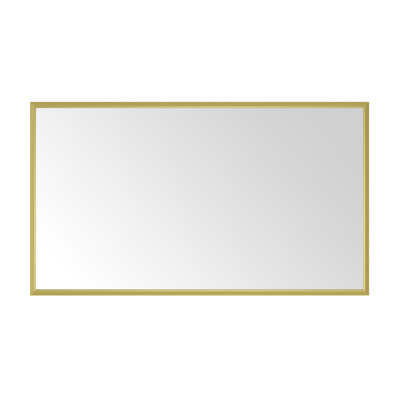96in. W X 48in. H Metal Bathroom Mirror, Rectangle, Rust-, Reflection, Style Vanity Horizontal/vertical Mount, Gold, Aluminium 96in 48in Mirror With Frame, Rust- Material, Clear And Distinct Style,