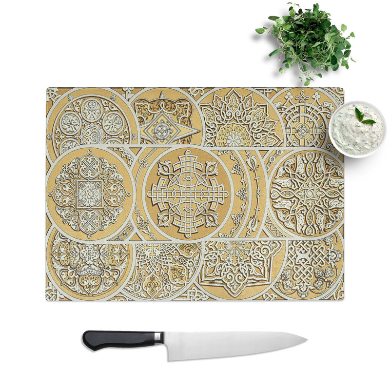 Tempered Glass Russian by Albert Racinet Chopping Board, 39 cm W x 28.5 cm L