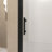28"X 72" Pivot Shower Door, Matte Black Aluminum Frame, Half Frame ,1/4"(6Mm) Tempered Glass Explosion Proof Film,Stainless Steel Handle-126270073