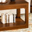 Ensemble de table basse de salon 3 pièces, table basse et table d'appoint de style moderne, avec beaucoup d'espace de rangement et des bords arrondis lisses. Idéal pour les salons, les chambres à coucher, les bureaux et plus encore. Noyer