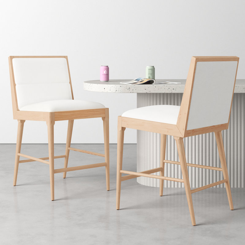 Preston 22.7" Linen Counter Stool, Natural