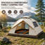 Tente de camping pour 4 personnes avec protection UV, tente familiale extérieure imperméable de L 82,7 po