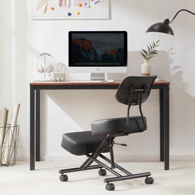 Adjustable Height Ergonomic Kneeling Chair With Backrest And Wheel Brake