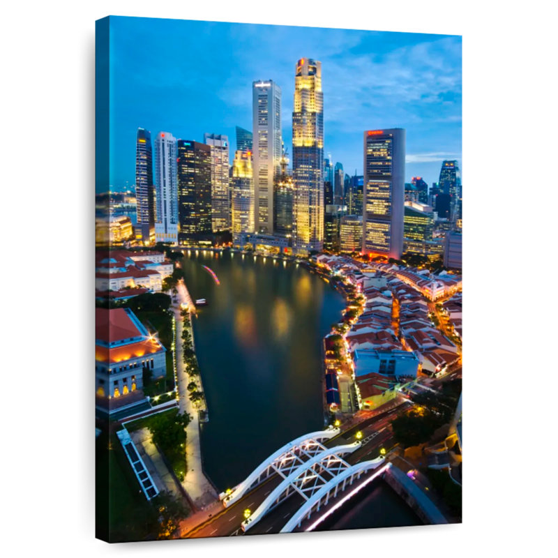 Aime Illuminated Singapore Cityscape, 45" H x 30" W