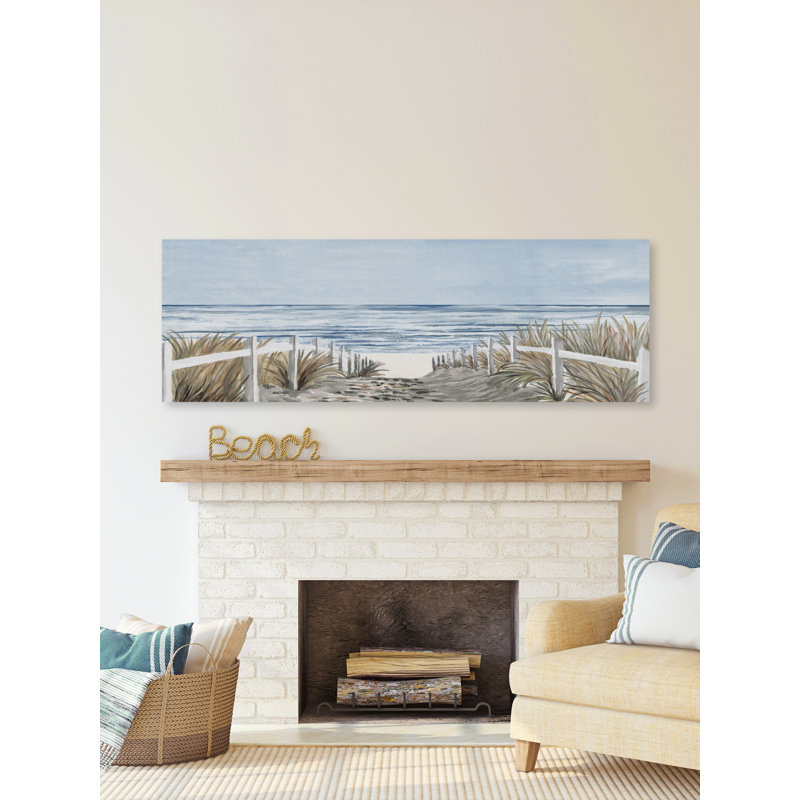 «White Wooden Fence» par Eyre Tarney - peinture panoramique sur toile tendue, H 5 po x l 15 po x P 1,5 po