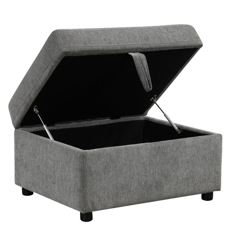 26.6" Movable Gray For Living And Bedroom, With Storage Soft Seating In Room Movable, Storage, Comfortable
