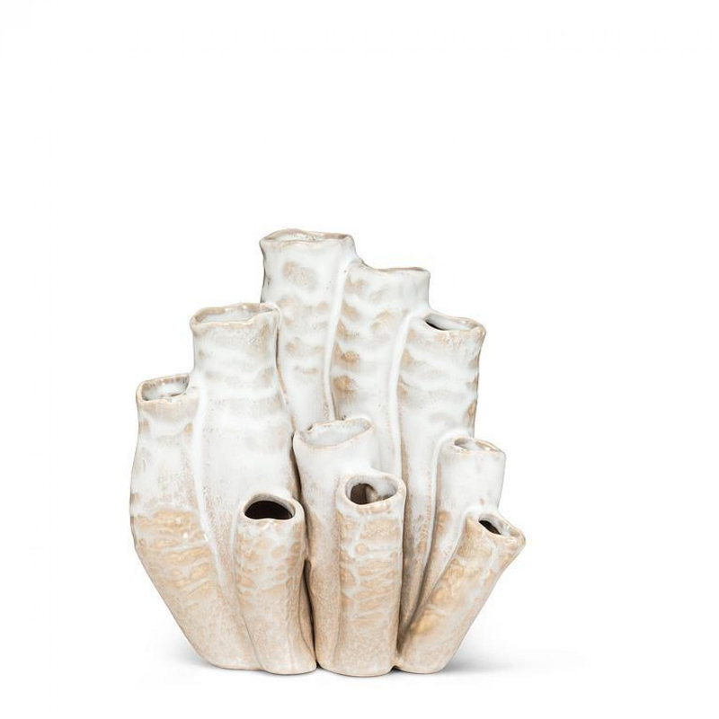 Yuliana Ceramic Table Vase, 7" H x 6.5" W x 5" D