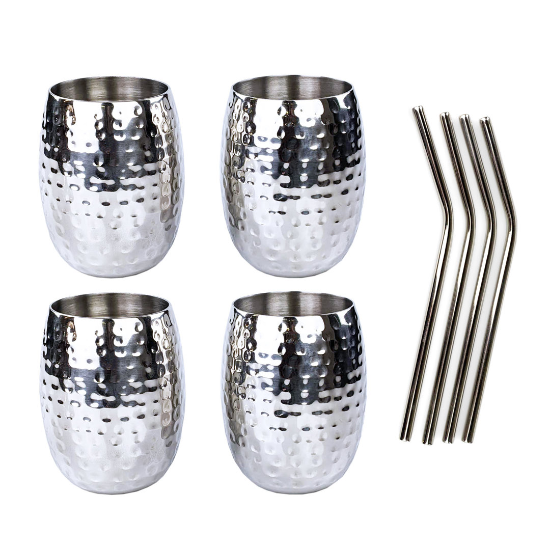 Arreana 18oz. Stainless Steel Drinking Glass Set (Set of 4) Dakota Fields