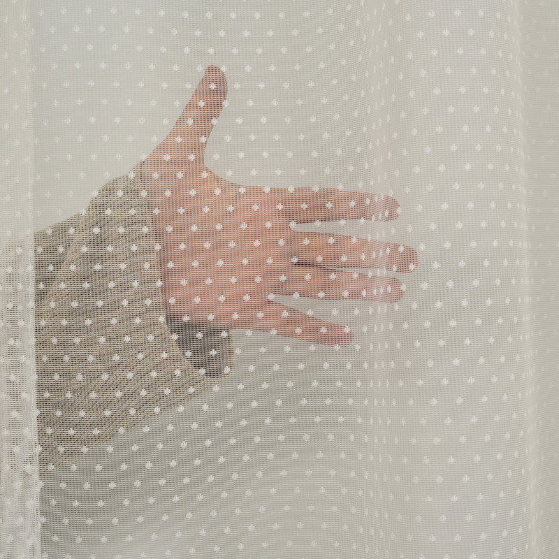 Extra Long and Extra Wide Dots Lace Patterned Sheer Curtain Panels, White, 100" W x 63" L