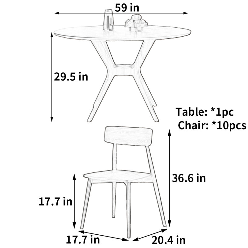 Table de salle à manger ronde Wabi-sabi