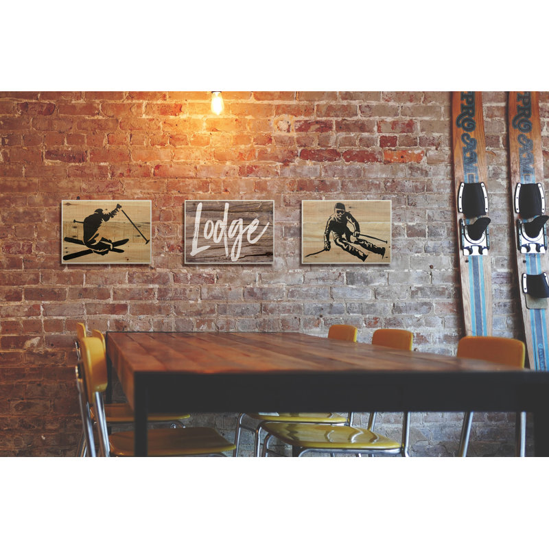 «Skier Decal» de Yara, impression, Plaque murale, H 10 po x l 15 po x P 0,5 po
