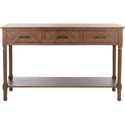 3-Drawer Console Table Brown
