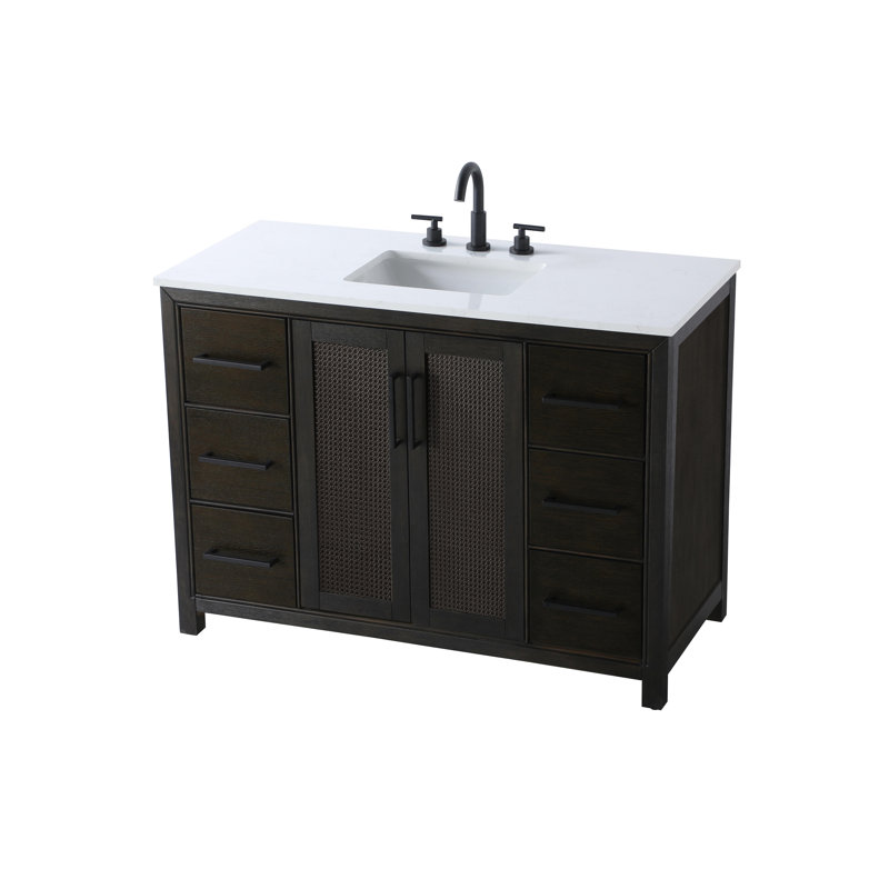 Meuble-lavabo simple 48 po, Chêne chocolat