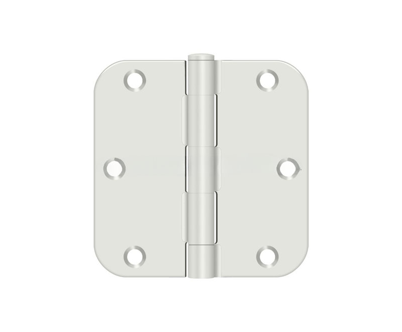 Deltana S35R5BKUSPW 3-1 / 2 po de hauteur x 5/8 po de rayon avec charnière de porte à mortaise et coin de rayon