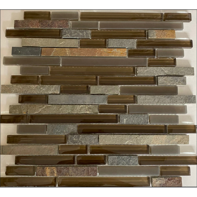 Carrelage mural en mosaïque de verre biseauté l 0,62 po Saddle