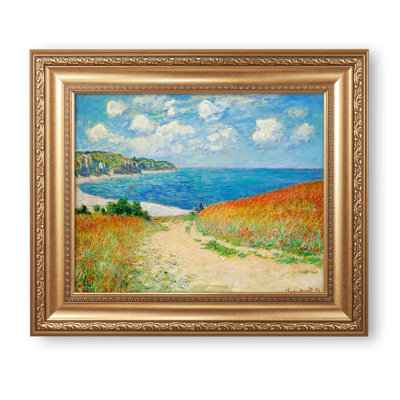 Path in the Wheat Fields at Pourville by Claude Monet Framed,Gold Frame The World Classic Art Reproductions,Wall Art for Home Decor