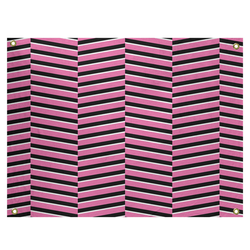 Jaya Polyester Tapestry, 50" H x 59" W, Pink/Black