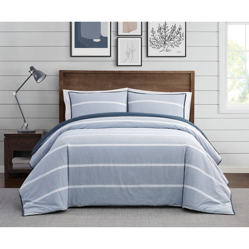 Ensemble d'édredon Niari, Bleu, Édredon simple / simple TG + 1 taie décorative s