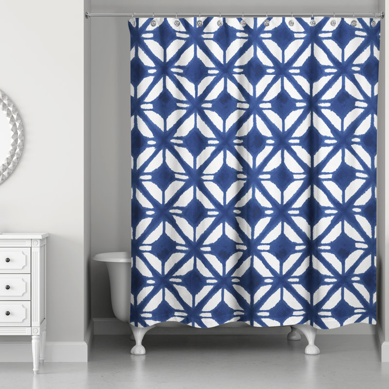 Rideau de douche Keefer, Bleu / Blanc