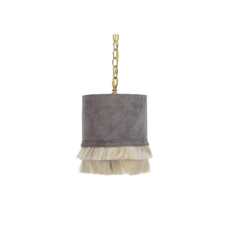 Lampe suspendue en cuir Joe, 10 x 10 x 12, Gris