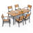 6 - Person Aluminum Patio Dining Set With Stackable Chairs And Umbrella Hole-1361957245