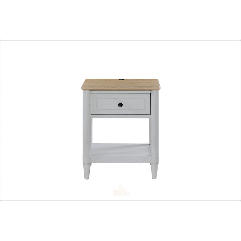 Petite table de chevet Mindi Veneer, Blanc