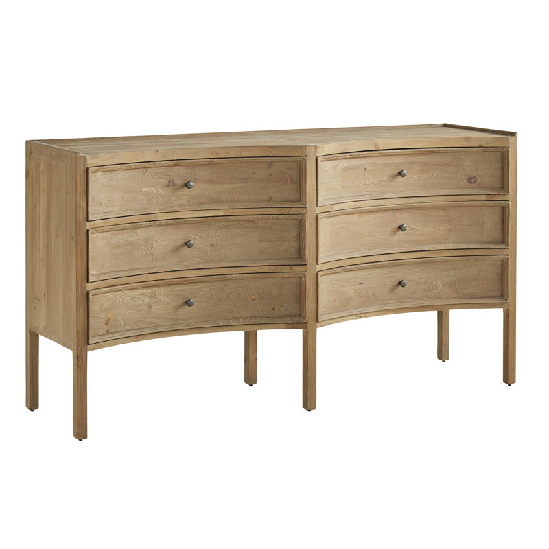 Natural Brown Double Dresser with Dovetail Drawers