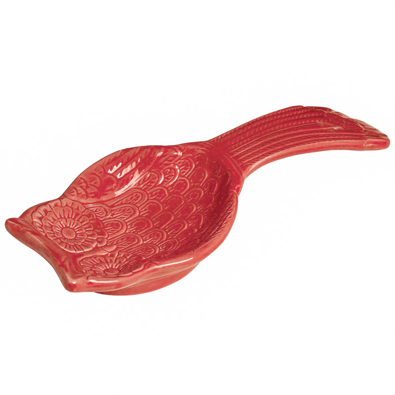 Ceramic / Porcelain Novelty Spoon Rest, Red