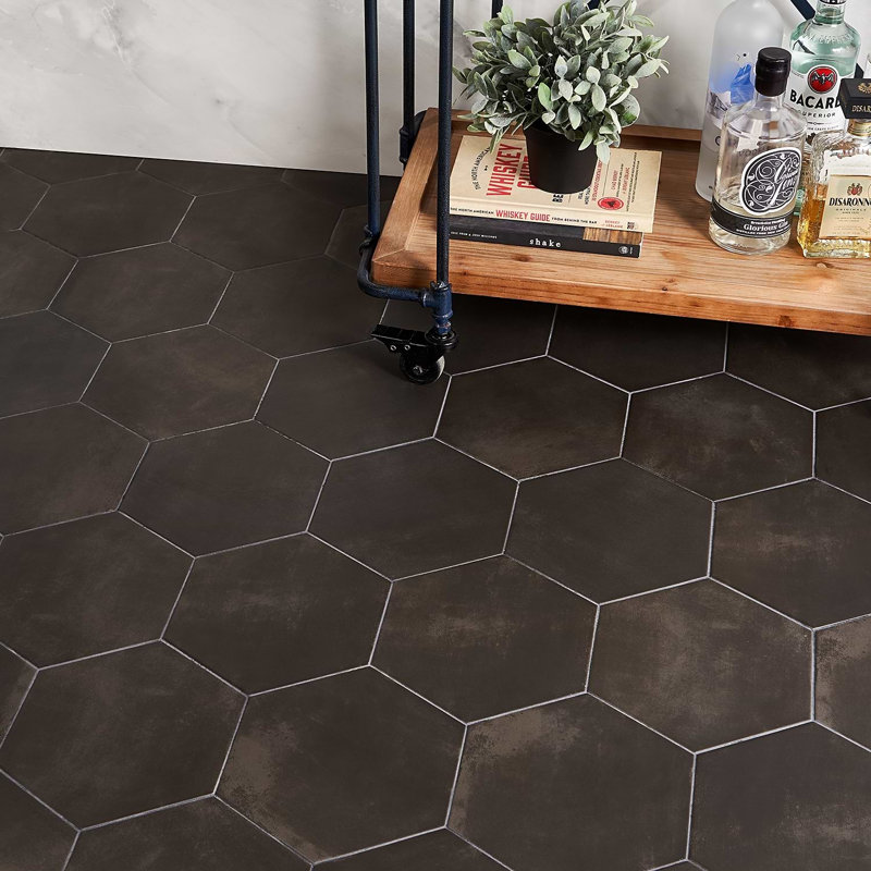 HexArt 8" Hexagon Porcelain Matte Tile, Rose 8" Hexagon