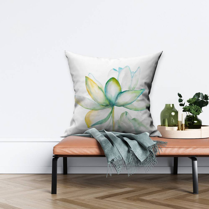 Abstract lotus flower - 26"x26" Throw pillow cover - Poly twill - Print on demand