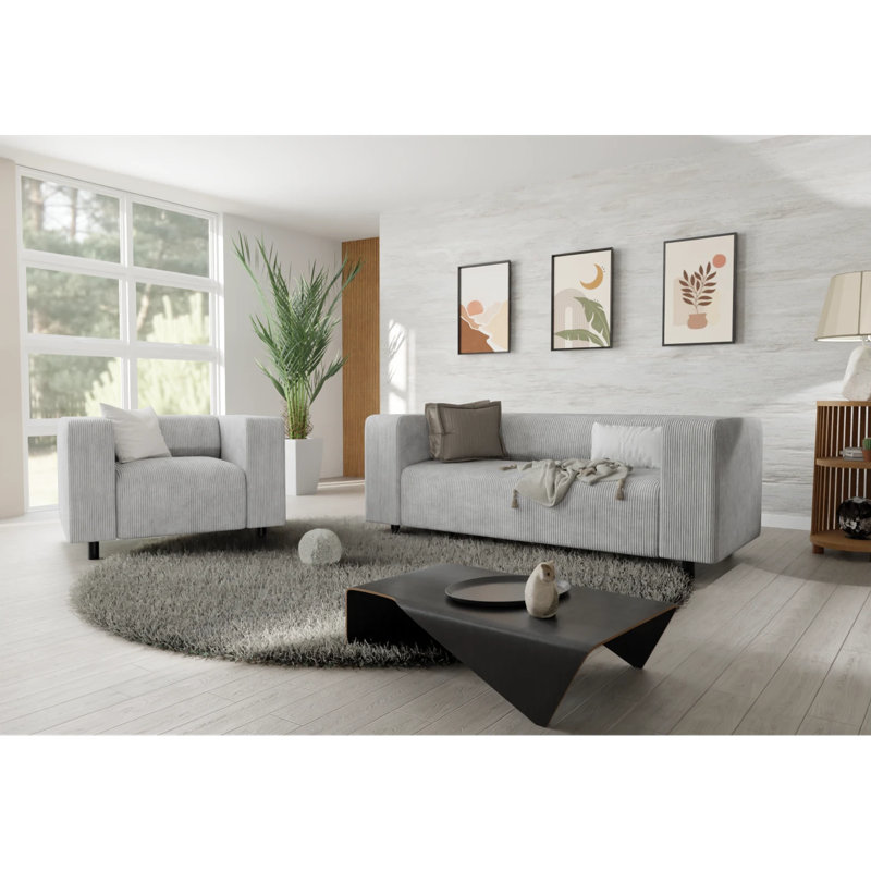 Sofie 2 - Piece Living Room Set, Light Grey