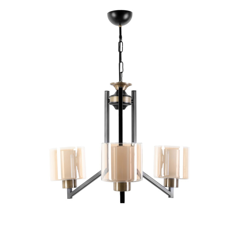 Lustre de style scandinave, hauteur réglable de 19,7 po à 29,5 po, 100% métal, 21,7 po de diamètre | Élégant fini noir et cuivre, douille E27, 40 W maximum | Parfait pour l'éclairage de salon, de salle à manger ou de chambre à coucher