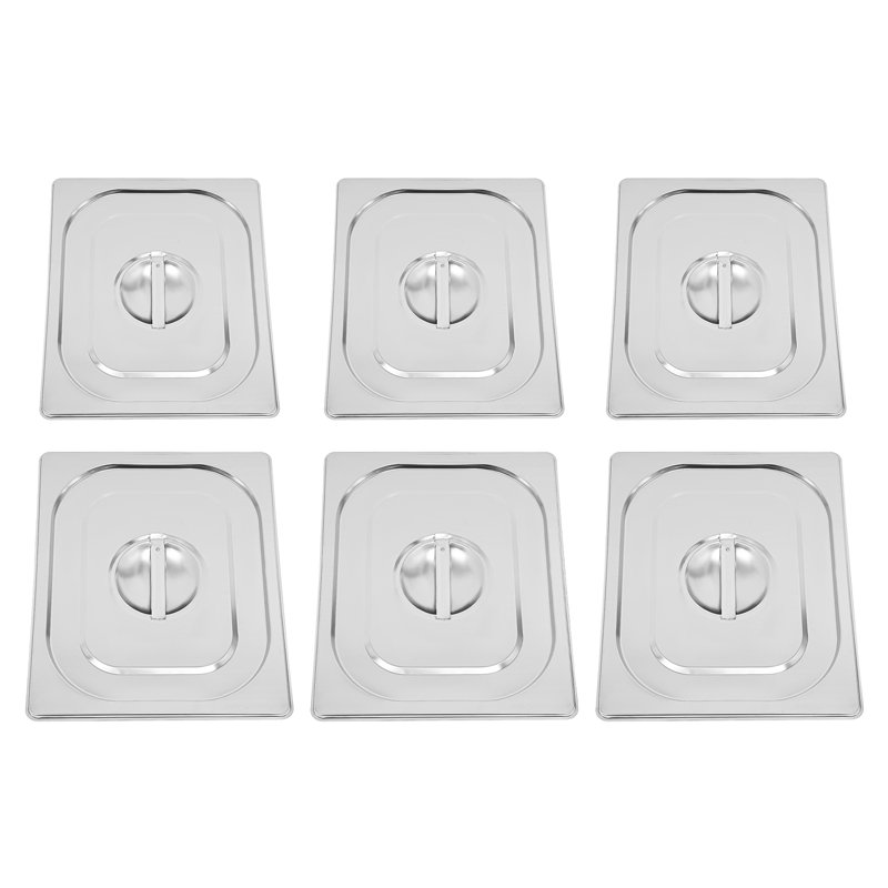 6pcs Stainless Steel Hotel Pan Lid with Handle