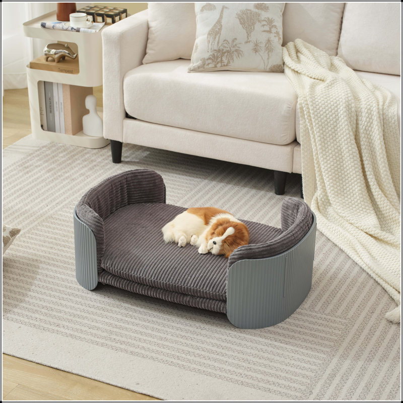Lit pour animaux de compagnie, Gris, H 10,23 po x l 33,46 po x P 20,07 po