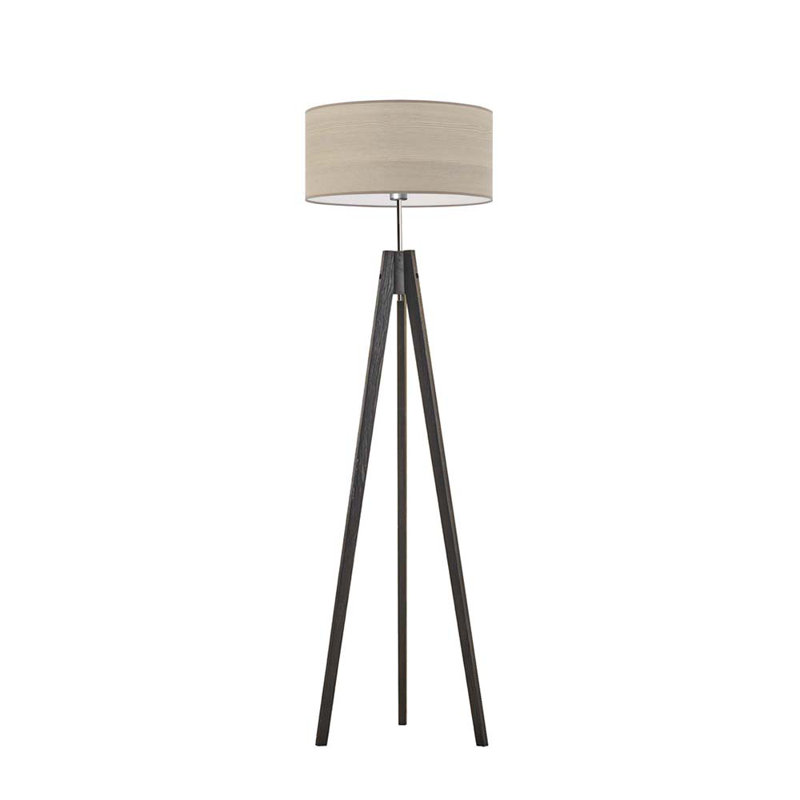 Arbutis 138cm Tripod Floor Lamp, Beige, Black