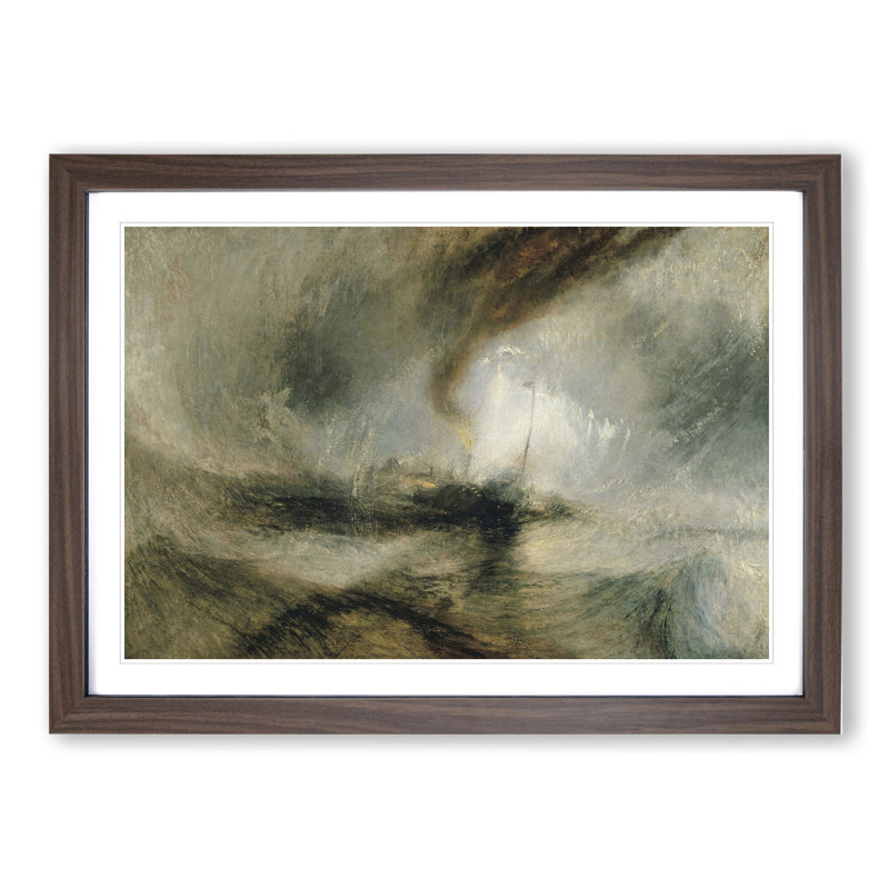 Snow Storm by Joseph Mallord William Turner - Picture Frame Painting, 27cm H x 36cm W x 2cm D, Walnut Framed