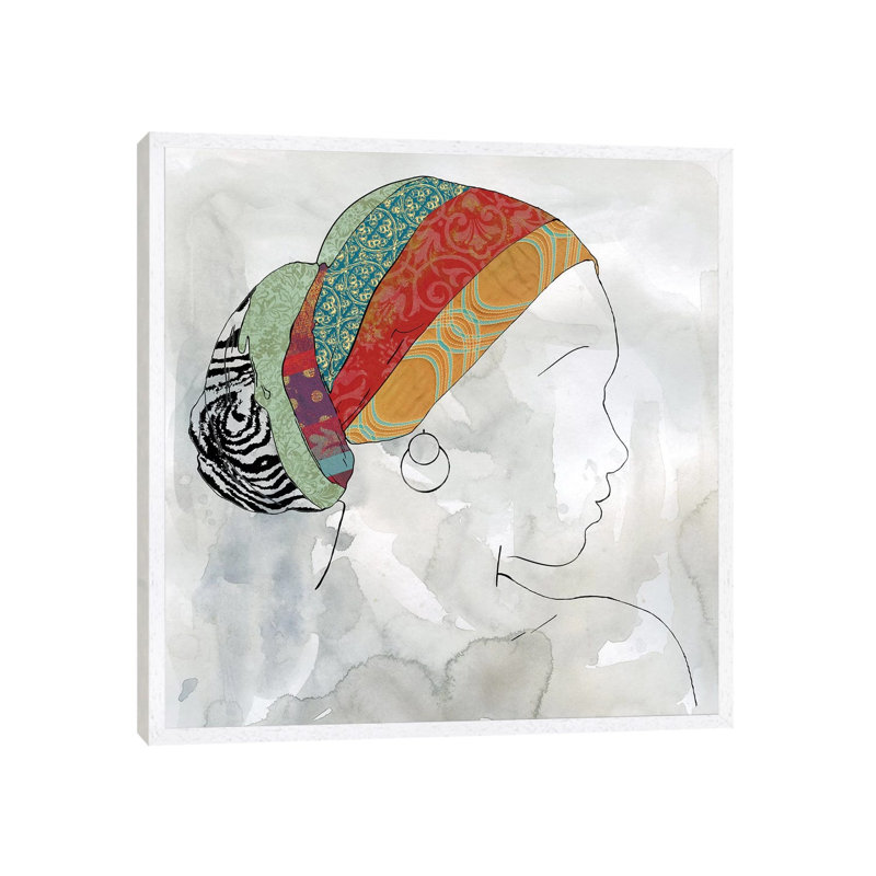 Portrait Of Africa I by Carol Robinson - Painting on Canvas, White Framed, 45.72 cm H x 45.72 cm W