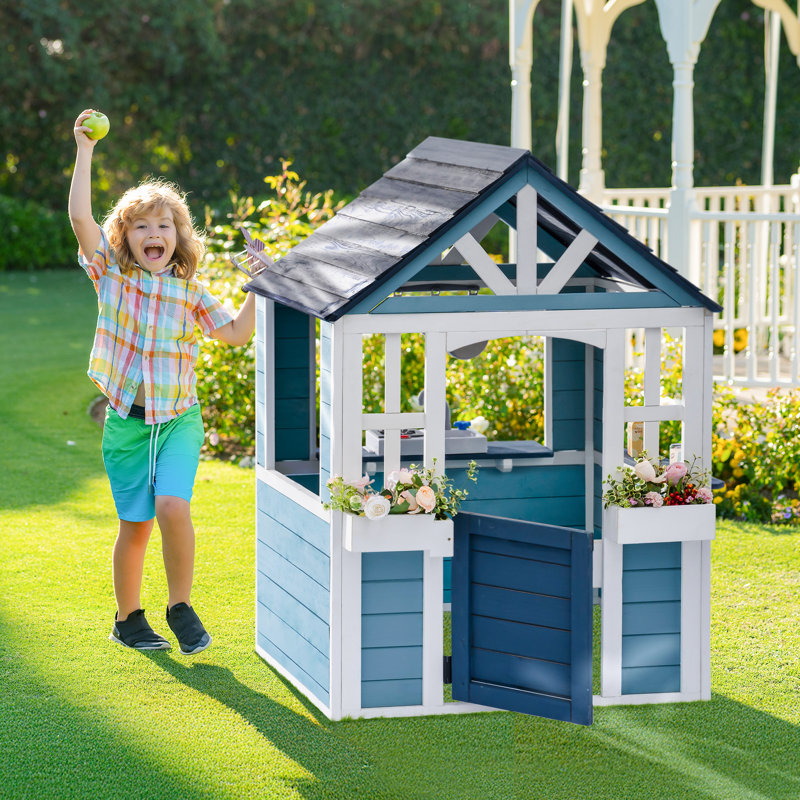 Wooden Playhouse, Kitchen and Pet Door