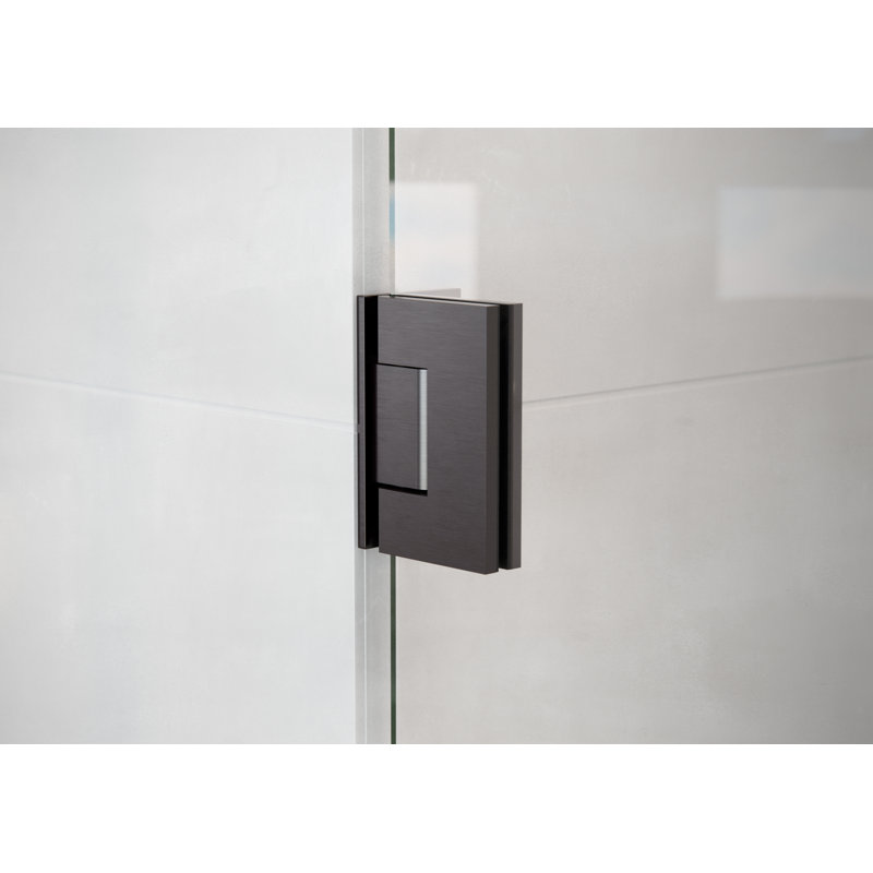 Illume 60 in. x 35 in. x 78 in. 90-degree Fully Frameless Wall Hinged Glass Shower Enclosure, Oil Rubbed Bronze