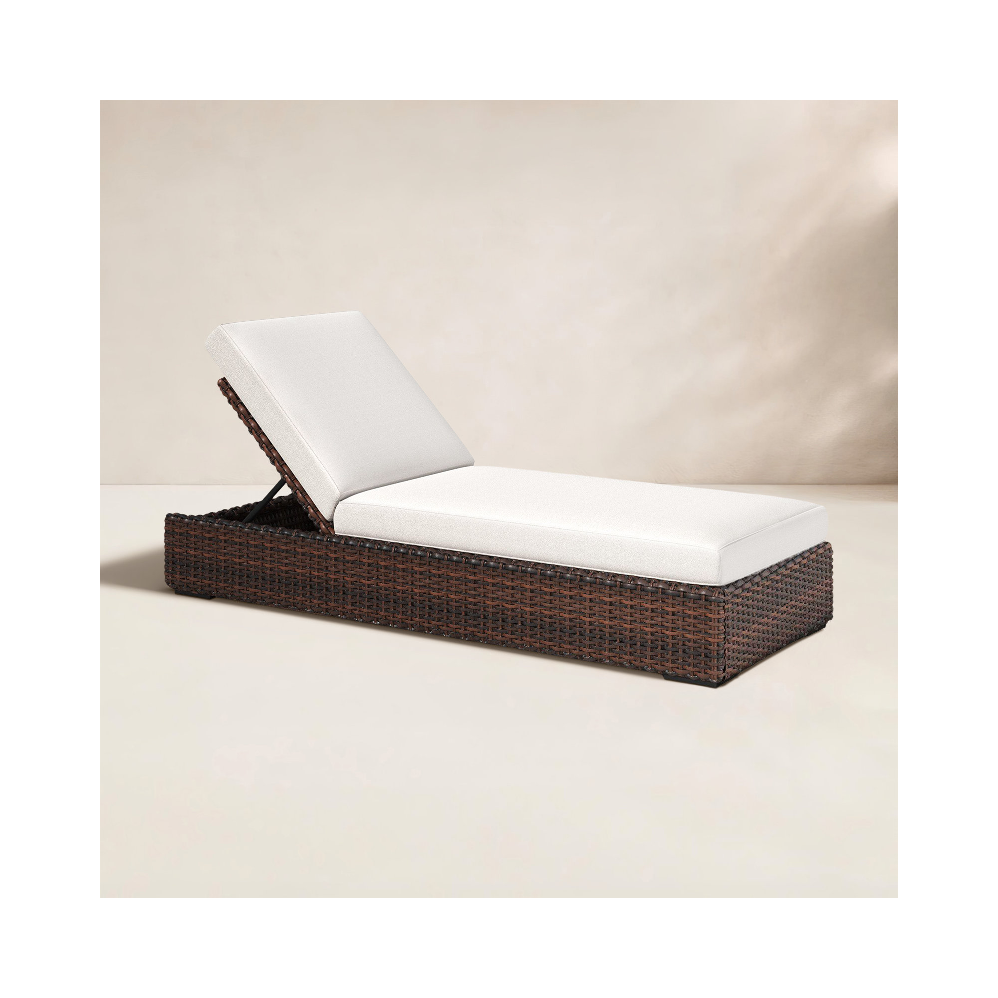 78.75'' Outdoor Resin Wicker Chaise Lounge, Canvas Flax Sunbrella® Canvas