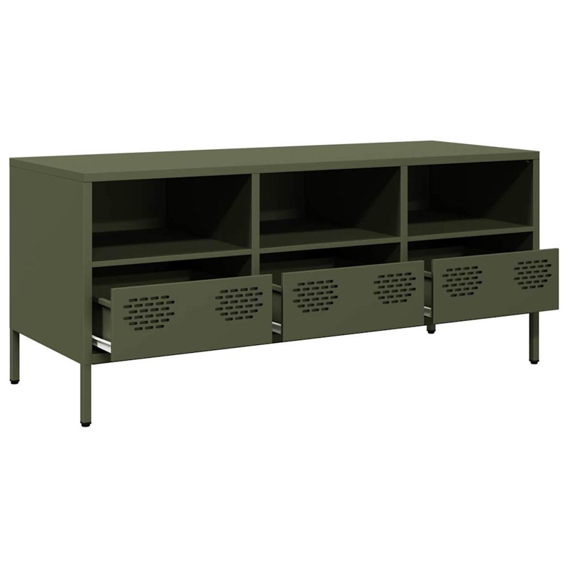 Meuble télé vidaXL, Vert olive, 101.5cm
