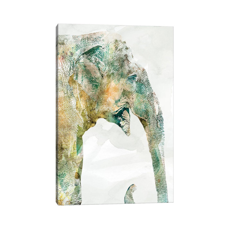 African Colours Elephant by Carol Robinson - Print on Canvas, Wrapped Canvas, 20.32 cm H x 30.48 cm W