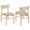 Ensemble de 2 chaises d'appoint de salle à manger Rida, tissu gris, bois franc blanchi